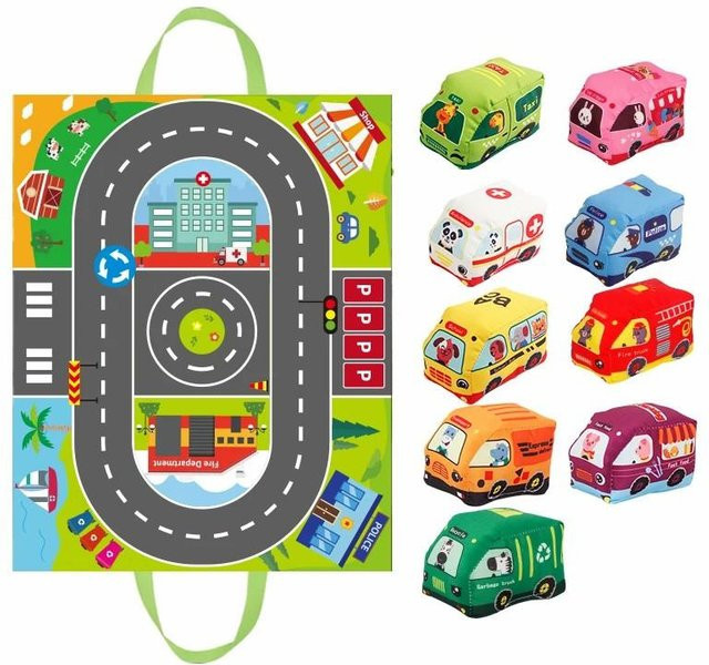 Weiches Stoffauto-Spielset, 9-teiliges Set, ab 1 Jahr - Bild 1