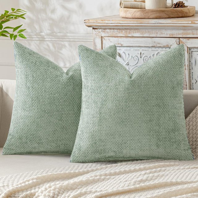 Dekorative Chenille Kissenbezüge von JMG Clothing in Grün, quadratisch, B/H: 45 x 45 cm - Bild 1