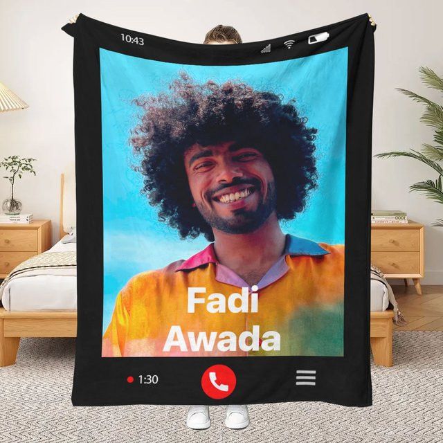Personalisierte Decke mit individuellem Foto-Upload im Video-Anruf-Design für Sofa, Bett oder Outdoor-Reisen - Bild 1