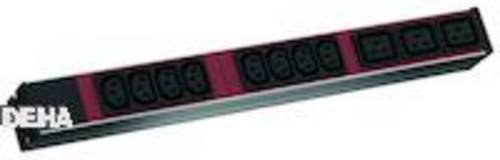 Bachmann 800.2332 Netzwerkschrank-Steckdosenleiste 19 Zoll, 1 HE, C19 Kaltgeräte-Steckdose, Schwarz-Rot - Bild 1