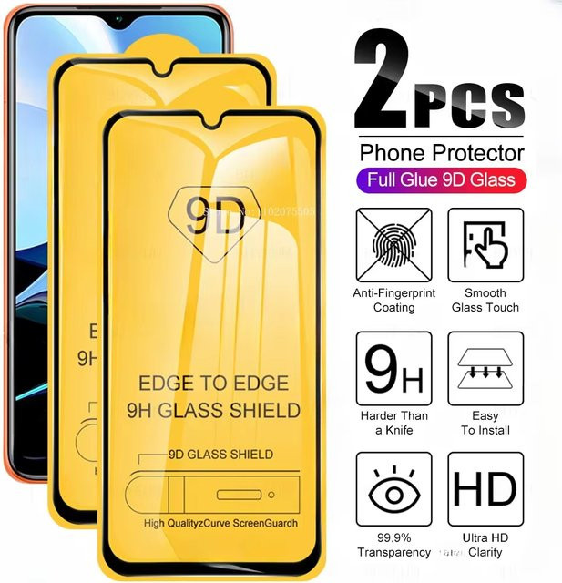 9D Panzerglas Displayschutzfolie für Xiaomi Redmi Note 14 13 Pro 12 11 10 9 8 Mi 14T 13T Poco X7 F7 transparent - Bild 1