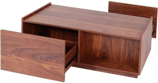 Couchtisch MCW J78 in Walnuss-Optik mit Schublade, modern und rechteckig, B/T/H: 110 x 50 x 40 cm - Bild 2