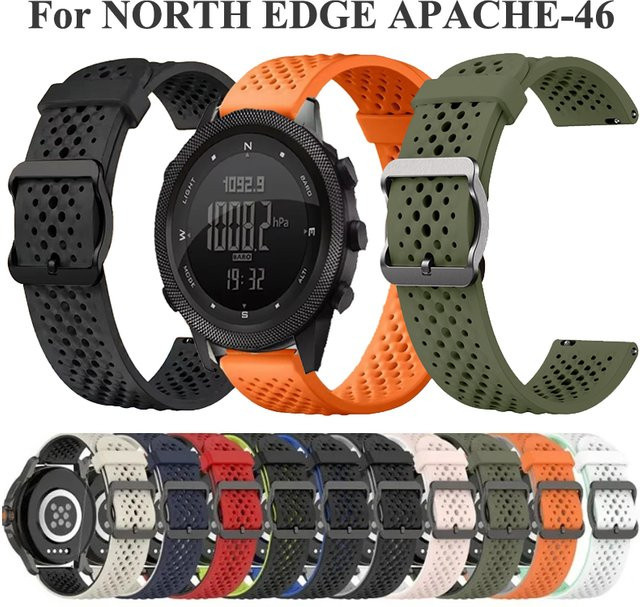NORTH EDGE Uhrenarmband Silikon, 22 mm, Schwarz, Unisex - Bild 1