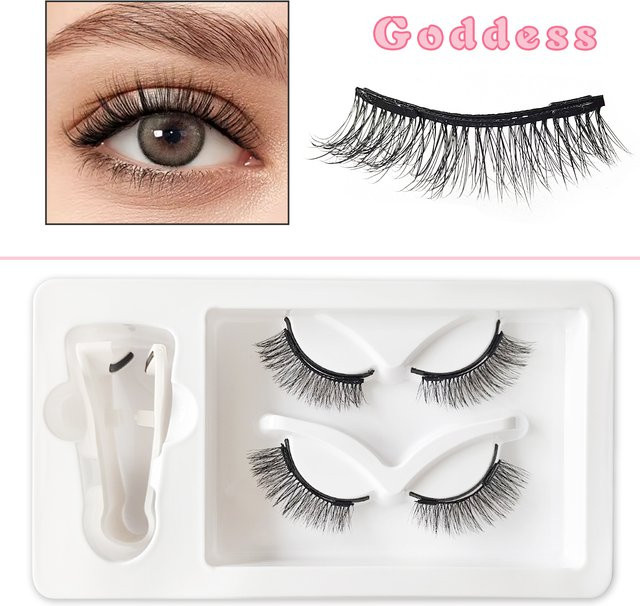 2 Goddness Quantum Magnetische Wimpern, 2 Paar, mit Pinzette - Bild 1