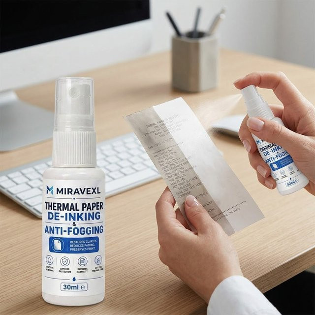 Datenschutz-Thermo-Beleglöschspray zur sofortigen Tintenentfernung für Thermopapier-Etiketten und Belege in Weiß - Bild 1