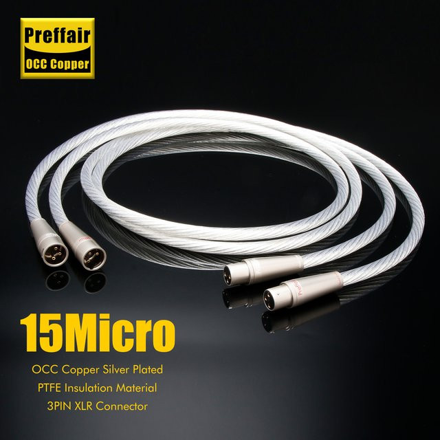 Preffair RCA-zu-XLR-Balancekabel aus versilbertem OCC für Verstärker und CD-Player, Farbe Silber - Bild 1