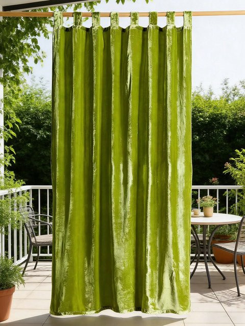 EASHION Samt-Deckenvorhänge im Landhausstil, Hellgrün, Blickdicht, Breite: 60 cm, Höhe: 130 cm - Bild 1