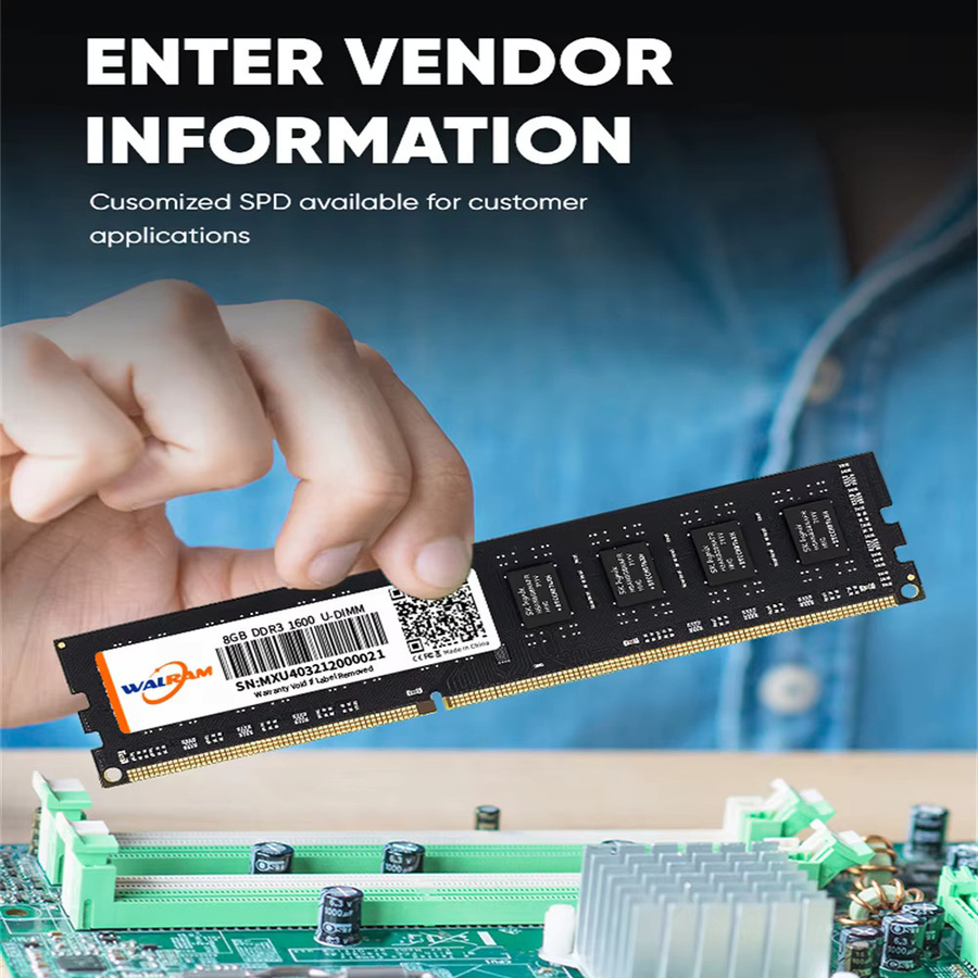 Walram DDR3 1600 MHz DIMM Desktop RAM Arbeitsspeicher für PC, 8 GB, 1,5 V, CL11, 240-Pin, Schwarz - Bild 4