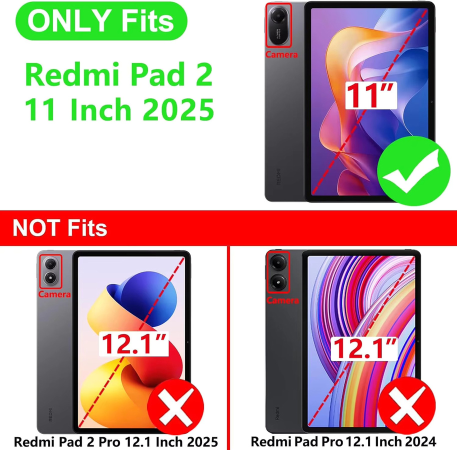 Xiaomi Displayschutzfolie aus gehärtetem Glas für Redmi Pad 2 (11 Zoll) inklusive Rückkamera-Schutz, transparent - Bild 2
