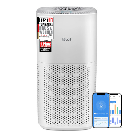Levoit Core 600S Luftreiniger mit HEPA-Filter, Aktivkohlefilter und App-Steuerung in Weiß