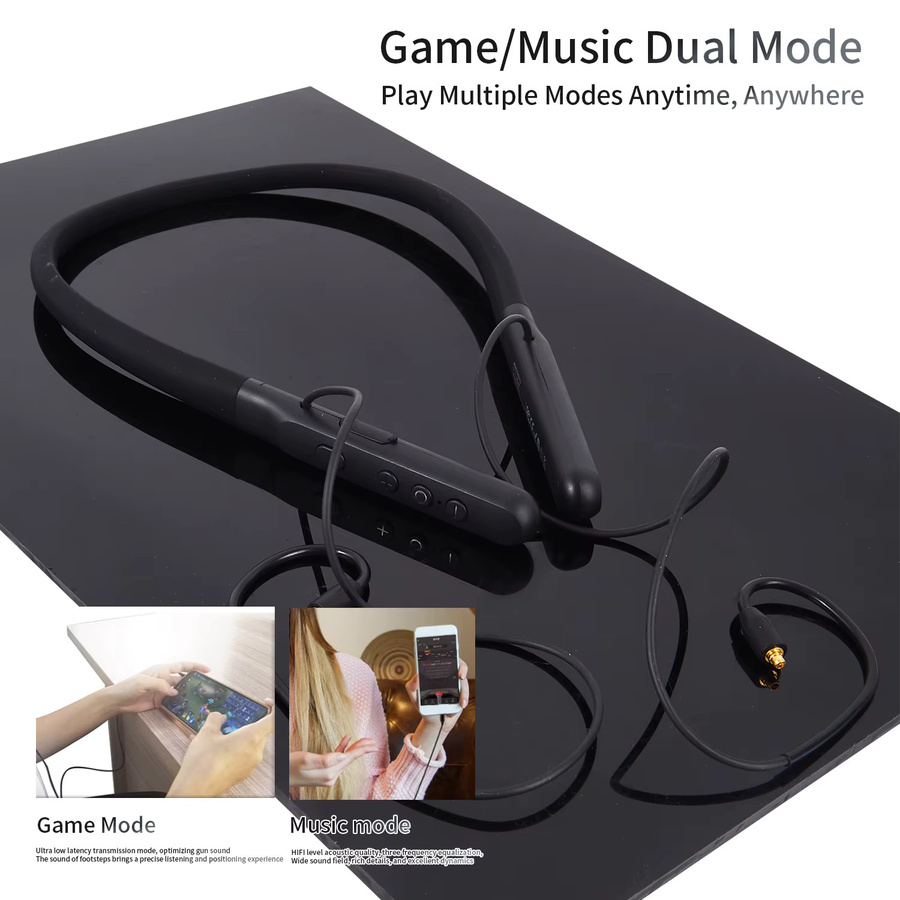 Eppfun Kabelloses Bluetooth-Kabel mit QCC3095, LDAC, aptX Adaptive und aptX-HD, MMCX, Schwarz - Bild 1