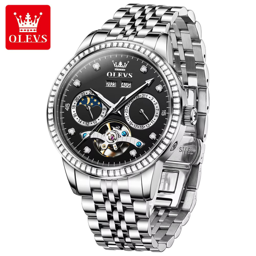 OLEVS Armbanduhr, Automatik, Edelstahl, Diamant, Herren - Bild 2