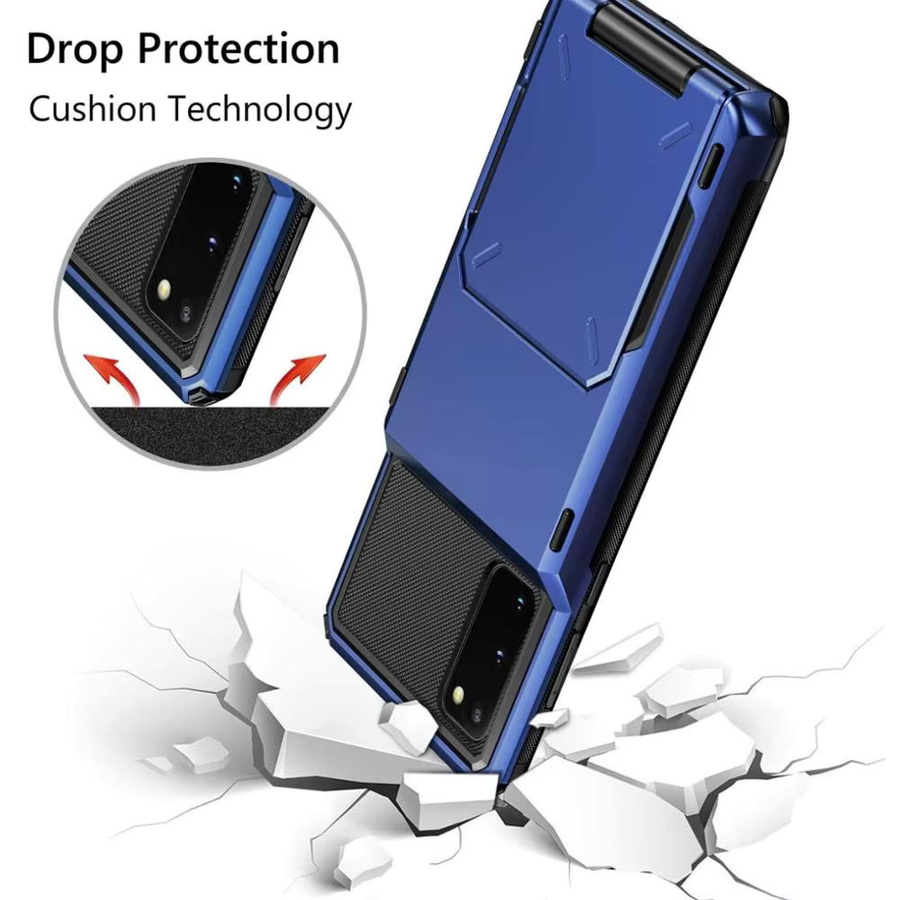 Samsung Flip-Case Brieftaschen-Hülle für Galaxy A55 A35 A36 A15 A54 A34 A56 A17 S26 mit Kartenfach und versteckter Tasche, stoßfeste Panzerhülle aus hartem PC in Rot und Blau - Bild 2