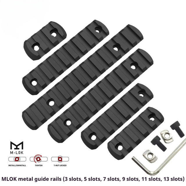 VMASZ MLOK Metallschienen-Griffe, 3-Schlitz-, 5-Schlitz-, 7-Schlitz-, 9-Schlitz-, 11-Schlitz-, 13-Schlitz-Schienen - Bild 1