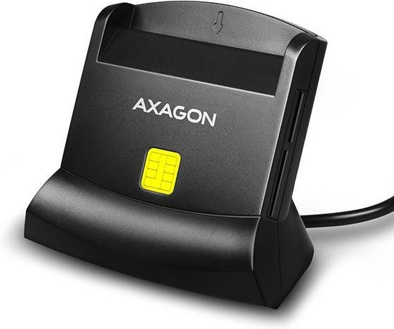 AXAGON CRE-SM2 USB-Kartenleser für Smart, SD, microSD und SIM in Schwarz - Bild 1