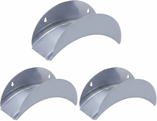 Relaxdays Wandschlauchhalter aus Metall in Grau, 3er Set, B/T/H: 13 x 13 x 28 cm - Bild 1