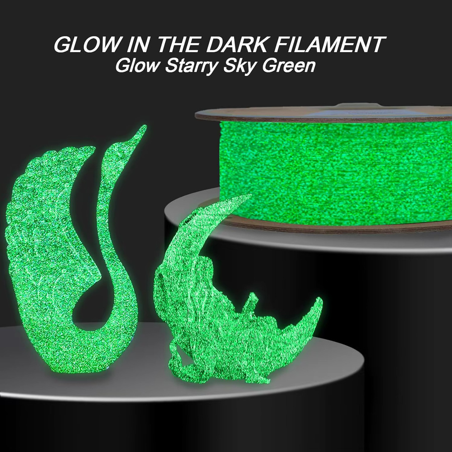 MANLANG PLA 3D-Drucker-Filament 1,75mm im Dunkeln leuchtend, grüner Sternenhimmel, 250g - Bild 2