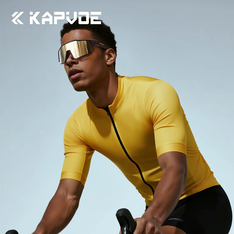 Kapvoe Sportsonnenbrille, Unisex, Vollrand, weiß, Kunststoff - Bild 3