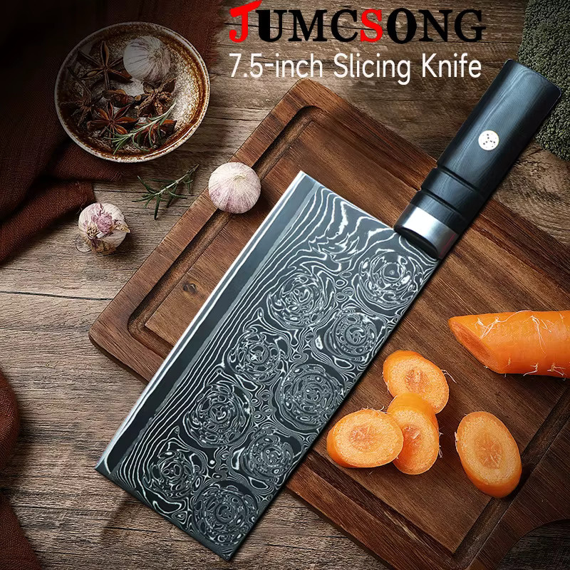 JUMCSONG Küchenmesser Cleaver in Schwarz mit 19,05 cm Klingenlänge - Bild 2