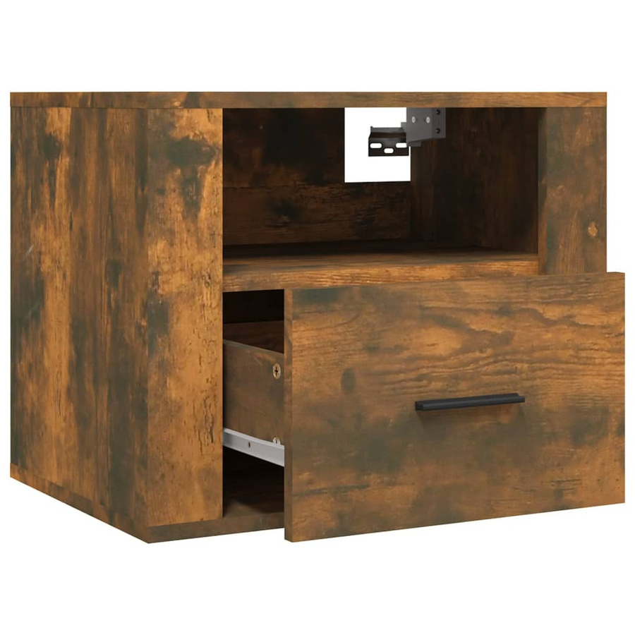 vidaXL Wand-Nachttisch aus Räuchereiche, B/T/H: 50 x 36 x 40 cm - Bild 3
