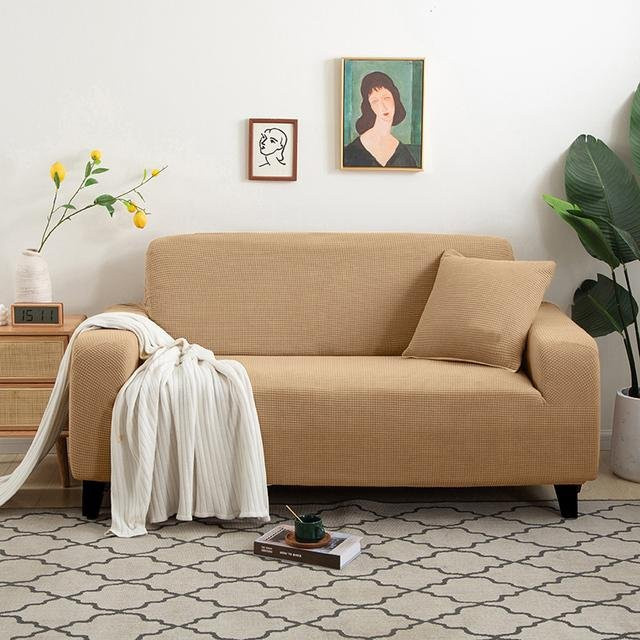 YZFZP Jacquard Sofabezug aus Polyester, rutschfester Schutzbezug für 1- bis 4-Sitzer, Farbe: Kamelfarben/Beige - Bild 1