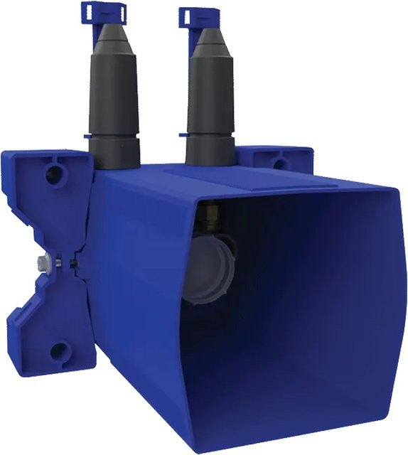 Delabie wasserdichter Unterputzkörper für sequentielle Brausearmatur Teil 1/2 mit Filter und Rückschlagventil in Blau - Bild 1