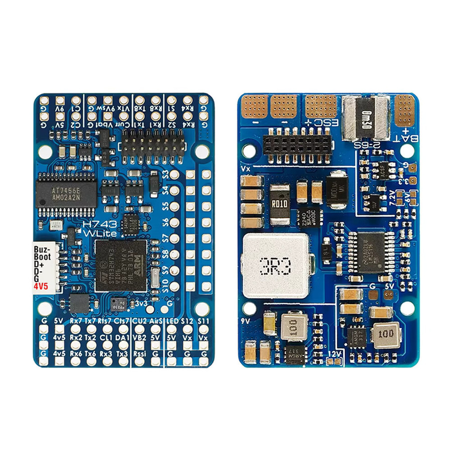 Mateksys H743-WING V3 Flight Controller FC mit Dual Kamera Eingang und integriertem OSD für RC FPV Starrflügel in Blau - Bild 2