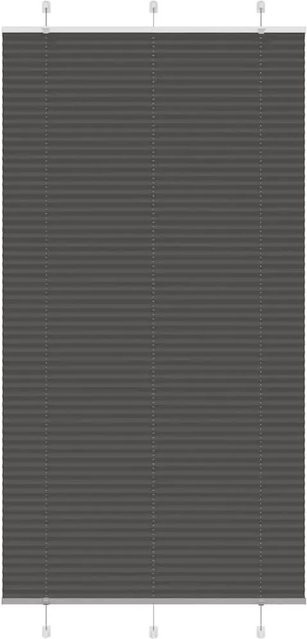 vidaXL Plissee Schwarz semi-transparent aus Polyester B: 110 cm, H: 200 cm - Bild 1