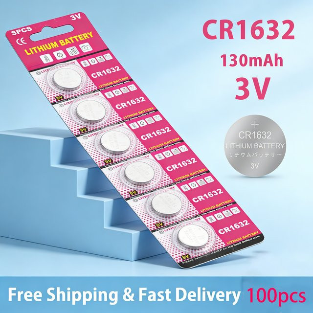 Koonenda CR1632 3V Lithium-Knopfzellenbatterie, Silber, 130mAh - Bild 1