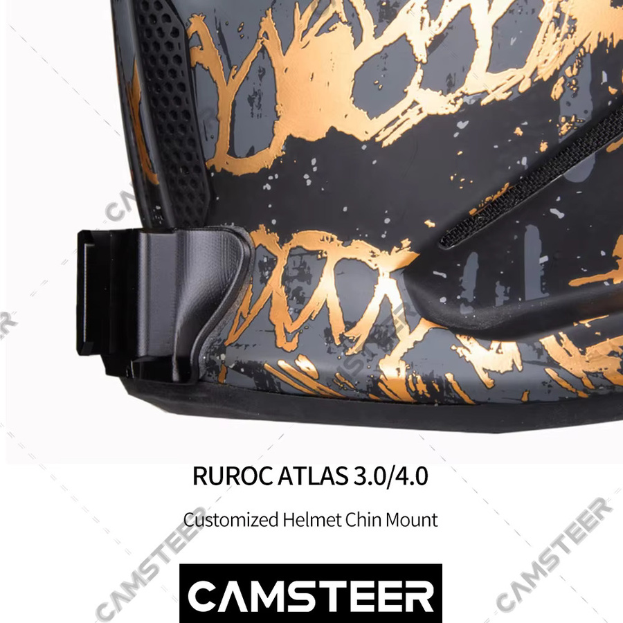 RUROC Atlas 3.0/4.0 Custom Aluminium Helm Kinnhalterung für GoPro Hero 12 11 10 Insta360 X4 AcePro DJI Action 5 Pro 4 Kameras - Bild 4