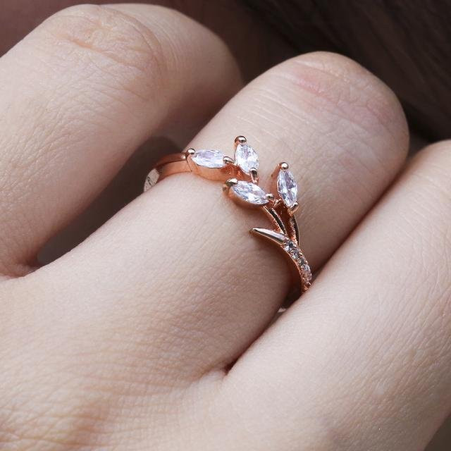Wucifang Jewelry Ring, Roségold, Kupfer, Zirkonia, Damen - Bild 1