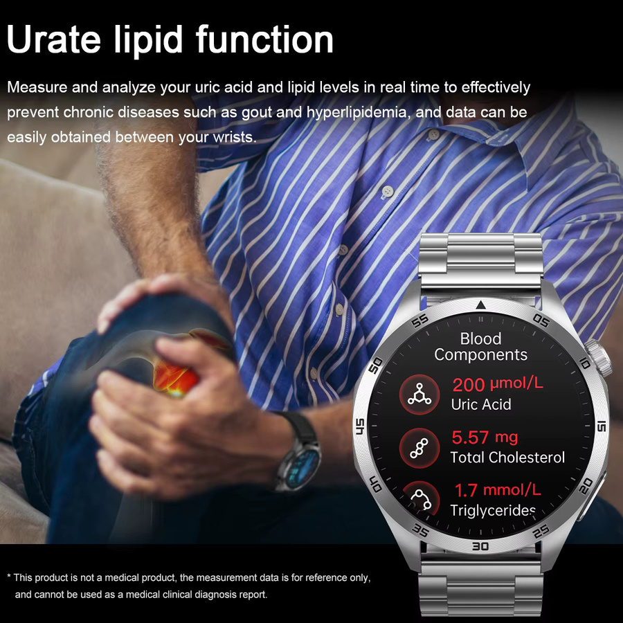Marsyu Smartwatch, Schwarz, Herren, Bluetooth, EKG, Calling - Bild 2