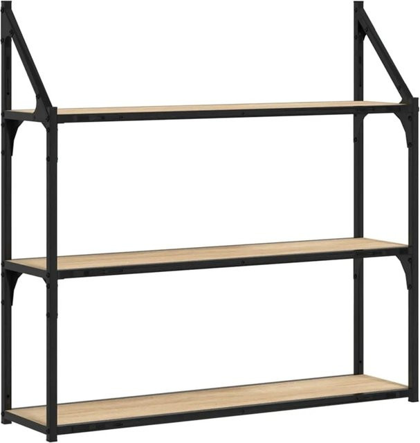 vidaXL Wandregal mit 3 Fächern in Sonoma-Eiche, B/T/H: 80 x 21 x 78,5 cm - Bild 1