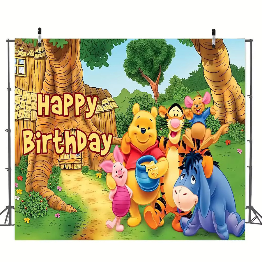 Mesuca Fotohintergrund Winnie the Pooh Poster aus Papier, Mehrfarbig, Rechteckig - Bild 3
