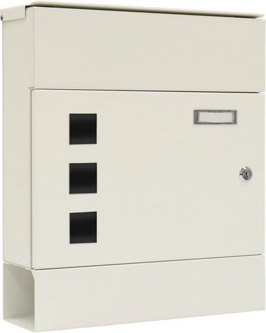 Rottner Briefkasten Harrow aus Stahl, weiß, B: 37 cm, H: 43 cm - Bild 1