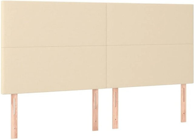 vidaXL Kopfteil Stoff in Creme, Breite: 200 cm, Tiefe: 5 cm, Höhe: 118 cm - Bild 1
