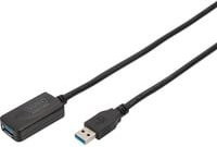 Digitus Aktives USB 3.2 Gen 1 Verlängerungskabel USB-A auf USB-A Schwarz 5 m - Bild 1