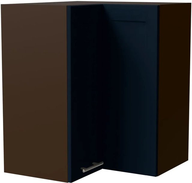 Feldmann-Wohnen Eckhängeschrank Oslo W12 in Lava und Indigo Matt mit Soft-Close-Türen und Regalböden, B/T/H: 60 x 60 x 72 cm - Bild 1