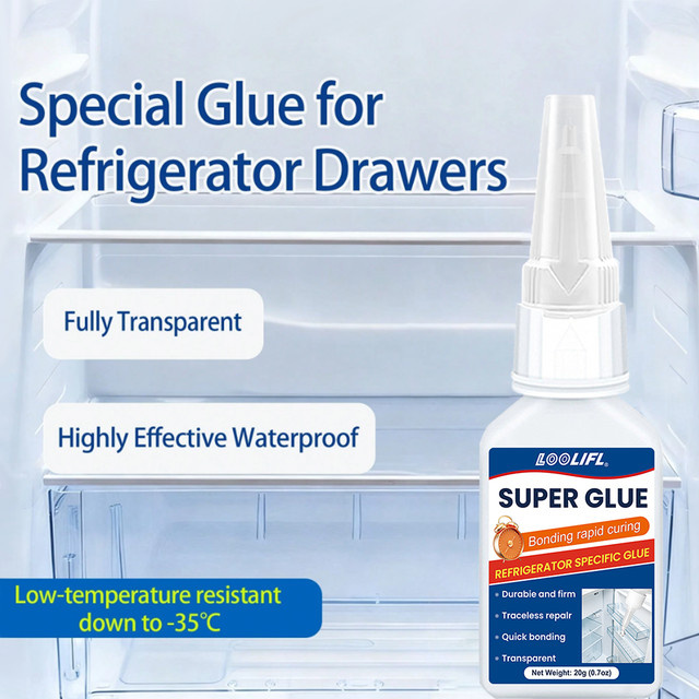 LOOLIFL Superkleber Transparent 50 ml Wasserfester und Kältebeständiger Klebstoff zur Reparatur von Kühlschrankdichtungen - Bild 1