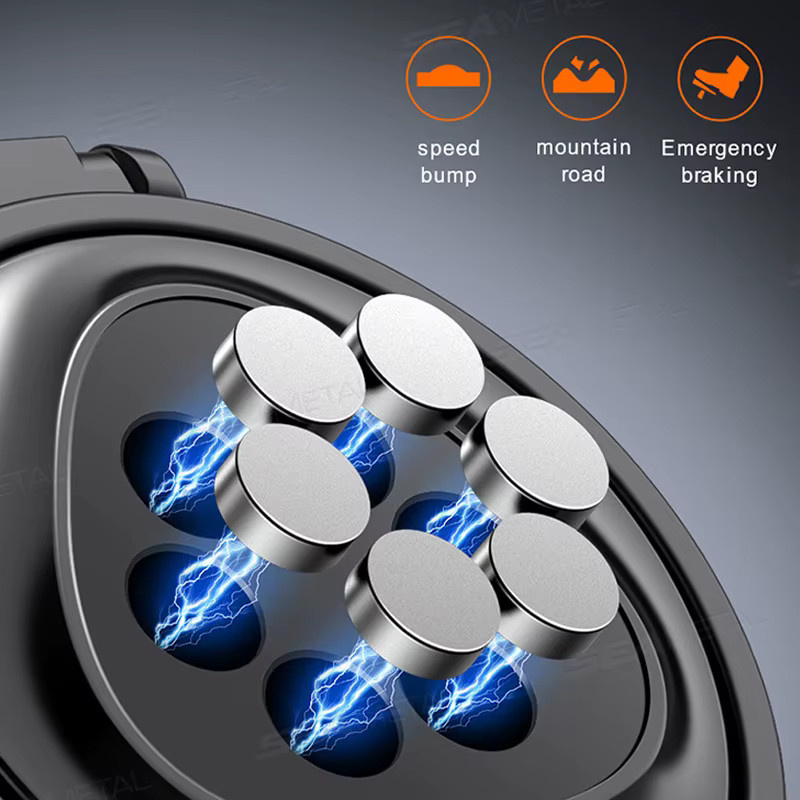 SEAMETAL 2-in-1 Auto-Getränkehalter und magnetische Telefonhalterung für Lüftungsschlitze, faltbar mit 360-Grad-Drehung, Schwarz oder Blau - Bild 2
