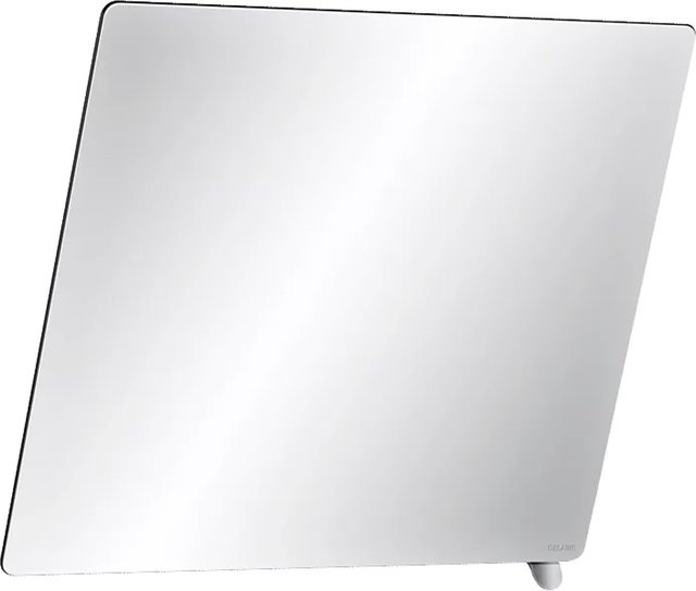 Delabie Kippspiegel in Silber und Weiß mit Griff in Seidenmatt, Breite: 60 cm, Höhe: 50 cm - Bild 1