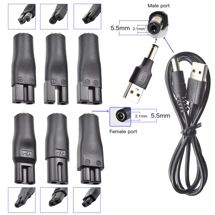 Brangdy Ersatz-Netzkabel, 8 Stück, 5 V, USB-Adapter - Bild 4