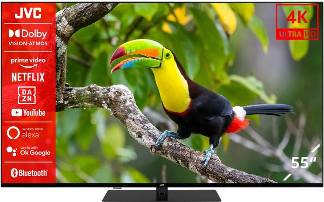 JVC LT-55VU6355 Smart-TV mit 139 cm (55 Zoll) LCD-LED-Technik in Schwarz, 4K Ultra HD, HDR und DVB-T2/C/S2 - Bild 1