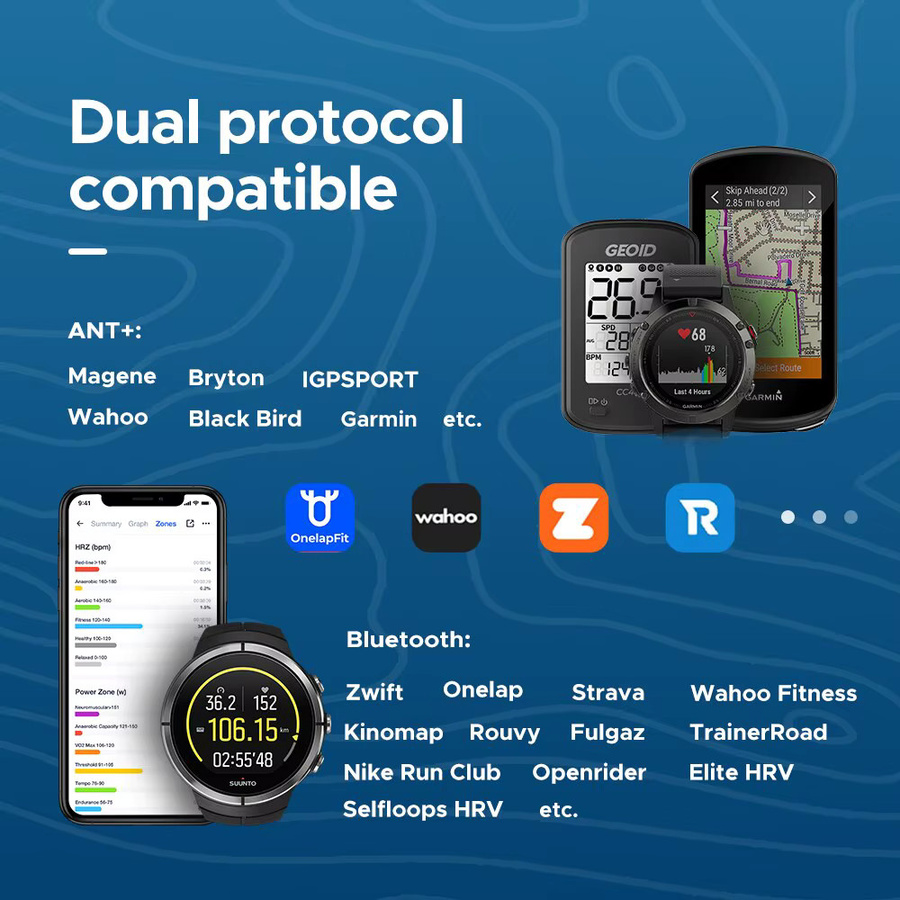 GEOID HS500 Herzfrequenzmesser mit Bluetooth und Brustgurt in Schwarz - Bild 3