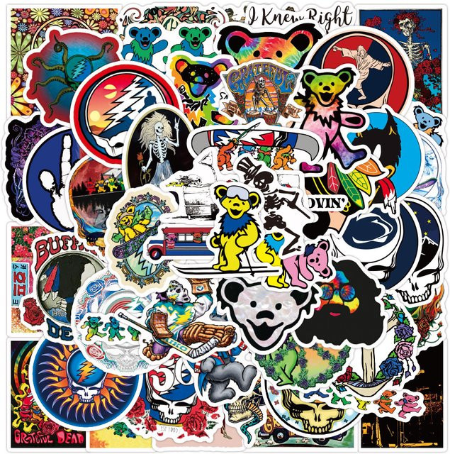 Grateful Dead Schreibwaren-Aufkleber, 50-teiliges Set, Bunt / Mehrfarbig - Bild 1