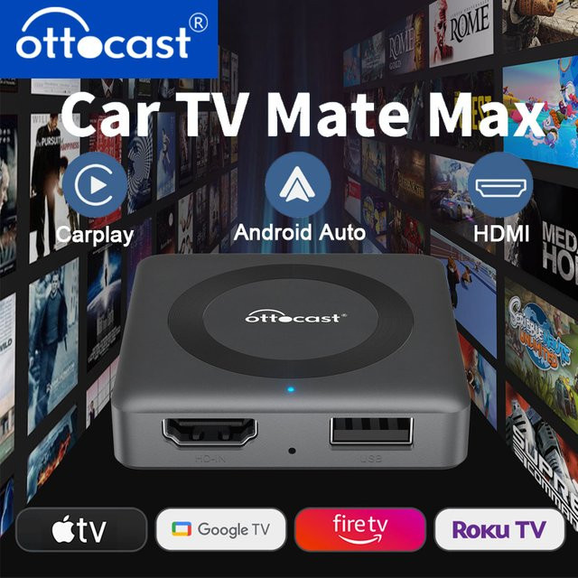 OTTOCAST Auto TV Mate Pro C4 HDMI Multimedia Adapter für Wireless CarPlay und Android Auto als Video Konverter für TV Sticks - Bild 1