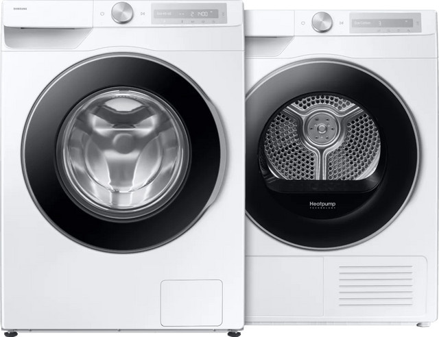 Samsung Waschmaschine WW90DG6U25LH Super Speed + Samsung Wäschetrockner DV90DG6845LHU3 AI Dry+ Set in Weiß mit SmartThings App Unterstützung - Bild 1