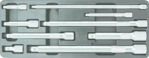 KS Tools Verlängerungs-Satz 9-teilig aus Chrome-Vanadium, Silber, Antrieb 1/4 Zoll, 3/8 Zoll und 1/2 Zoll - Bild 1