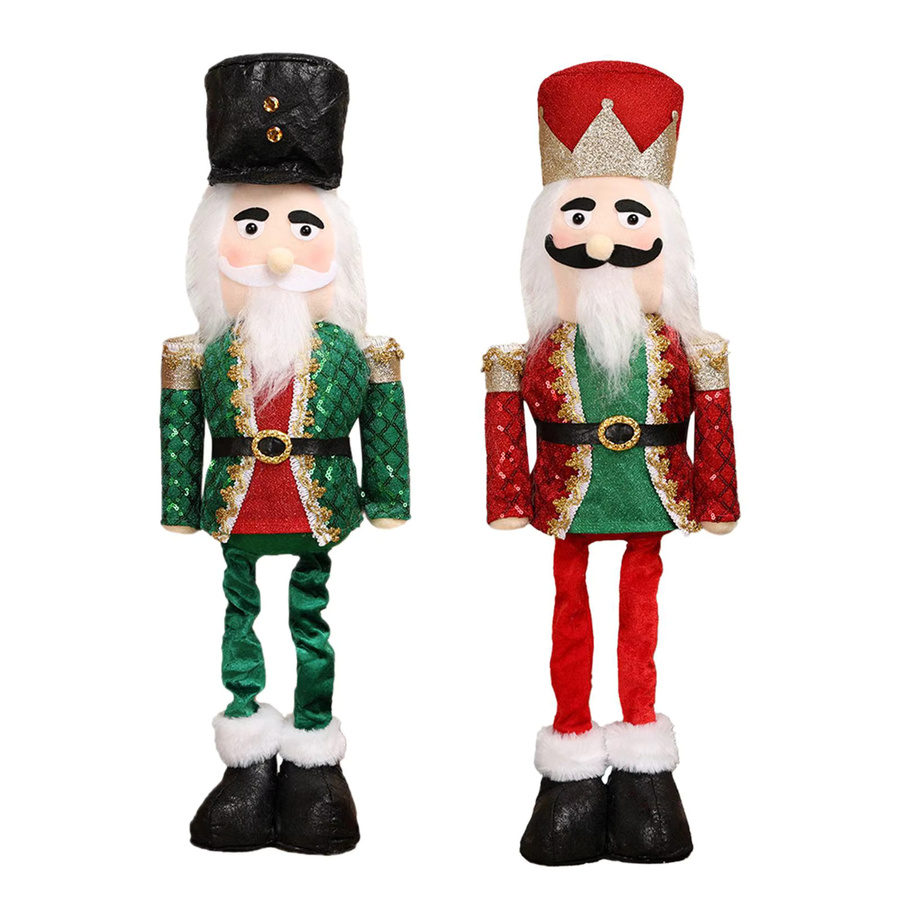 Homyl Weihnachts-Nussknacker Teleskopische Weihnachtsmann-Figur in Grün und Multicolour als Tischdekoration - Bild 2