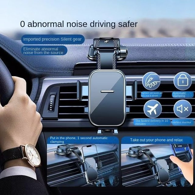 Universeller Auto-Handyhalter mit Saugnapf für Navigation in Schwarz - Bild 1